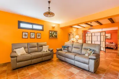 Area soggiorno di Sealand house near the sandy beach, parking & wifi