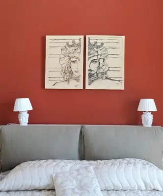 Letto o letti in una camera di B&B Sogno Etneo