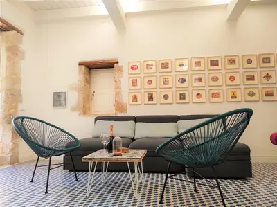 Area soggiorno di Suite Bagnara- Ortigia Holidays