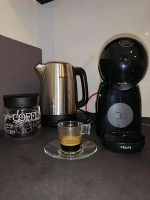 Set per la preparazione di tè e caffè presso Spàzio apartments Garibaldi