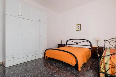 Letto o letti in una camera di Terre di mare near the sandy beach with pool, parking & wifi
