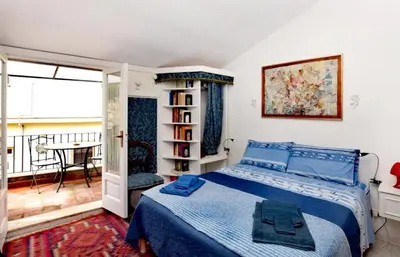 Letto o letti in una camera di Casa Perni