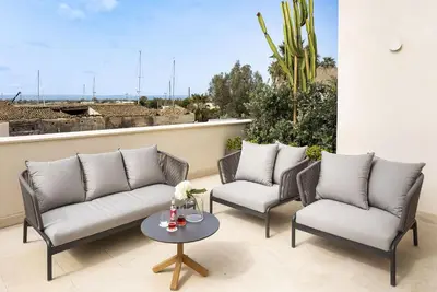 Area soggiorno di Byssus Suites