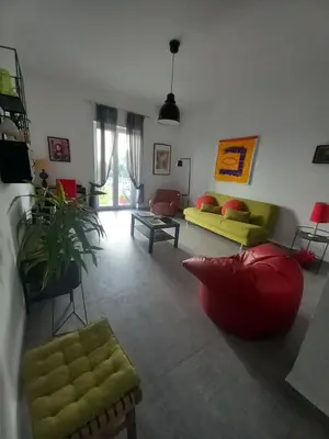 Area soggiorno di Lo scorcio della Neapolis Accogliente appartamento pressi parco Neapolis