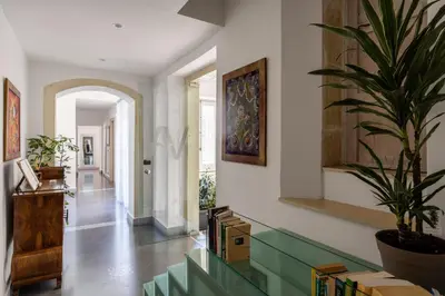 Area soggiorno di Archimede Charm B&B - Historical Palace in Ortigia