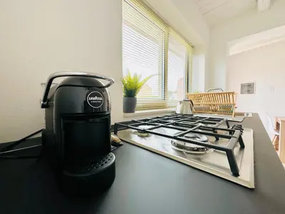 Set per la preparazione di tè e caffè presso Plemmirio Apartments